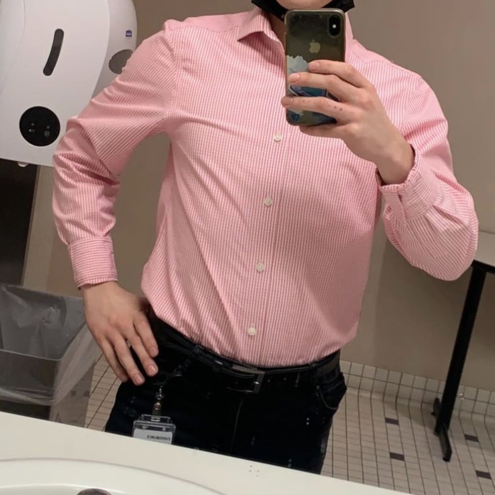 Pink Plaid Formal Button Down